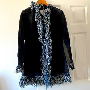 VINTAGE NAVY SUEDE JACKET NWT